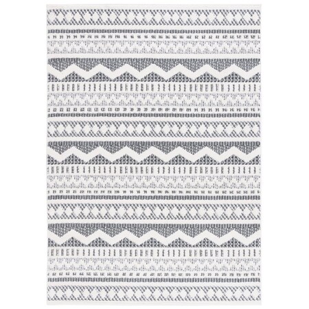 Safavieh 6 ft. 7 in. x 6 ft. 7 in. Alamo 700 Round Rug; Charcoal & Ivory ALM716H-7R